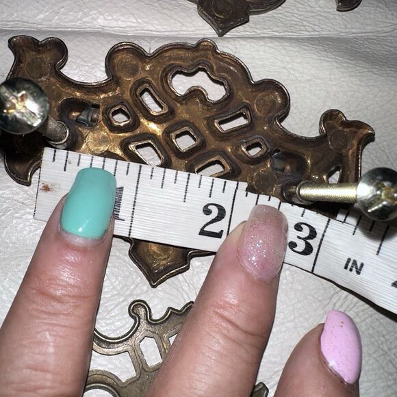 15 Pcs French Provincial Vintage Antique Brass Drawer Pull Hardware Decorative - Picture 8 of 12